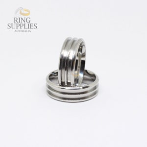 8mm dubbelkanaals roestvrijstalen ring blank met 2x2mm inlegkanalen