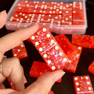Red Double Six Dominoes Set - Table Games - Custom Board Games