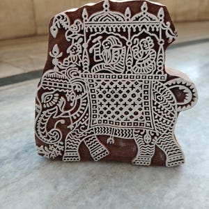 Juego de 4 bloques de impresión de madera indios con sellos surtidos