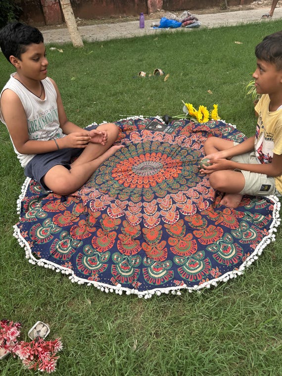 Hicollie® Bleu Mandala Bohème Tapis Yoga Hippie Tenture Murale Jeté Lit Serviette Tapisserie NF - Sport