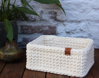 panier rectangulaire SUZANNE taille M,  panier de rangement, petit panier,  panier chambre bébé, panier couches, panier table à langer