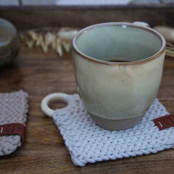 Lot de deux sous-tasses BEYA, 18 Coloris au choix, sous-tasses bohèmes, sous-verres épais, décoration cozy, décoration bohème