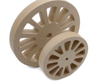 Heavy Duty Cart Wheels - 18mm Thick MDF Replacement wheels for restoration - Vintage Coach, Wooden Model Trains Wheel  Shapes