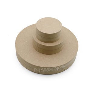 Freestanding Round Circle 18mm Thick MDF Wooden Blank Craft Shapes,  Sizes available 40mm to 400mm