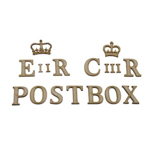 Wedding Post Box Sign: EIIR/CIIIR Letters & Crown, DIY Decor