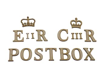 Wedding Post Box Sign: EIIR/CIIIR Letters & Crown, DIY Decor