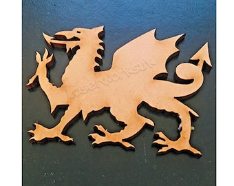 Laser Cut Welsh Dragon: MDF Craft Shapes, Embellishments