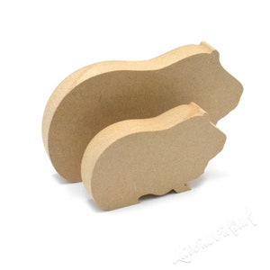 Freestanding Guinee Pig Wooden Craft Shapes - 18mm thick MDF Blank Shape, Unpainted, Nursery Décor