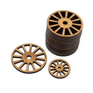 Cart Wheels, Vintage Coach Wheels, Train Wheels, Toys, MDF Craft Shapes, Wooden Gift Tags Decoration
