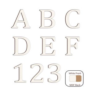 White MDF Wooden Letters - Cambria Font, Craft & Decor 2cm-20cm, 3mm Thick