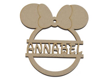 Personalized Mouse Head Christmas Bauble: 3mm MDF Tree Decoration