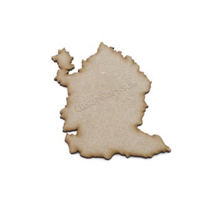 Anglesey Map Wooden Cutout: Welsh Craft Shape MDF Blank