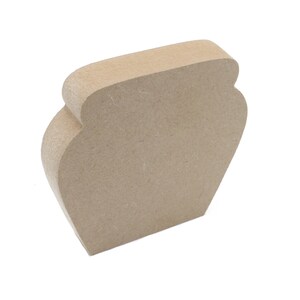 May include: An unpainted wooden vase shape, ideal for crafting and decorating.