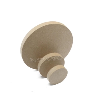 Freestanding Round Circle 18mm Thick MDF Wooden Blank Craft Shapes,  Sizes available 40mm to 400mm