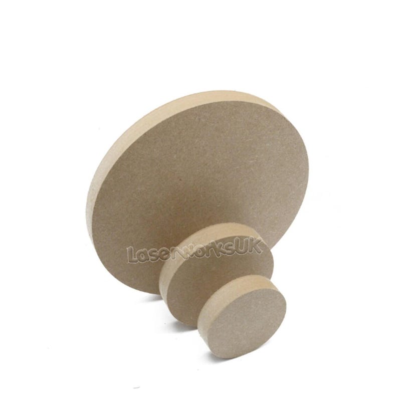Freestanding Round Circle 18mm Thick MDF Wooden Blank Craft Shapes,  Sizes available 40mm to 400mm