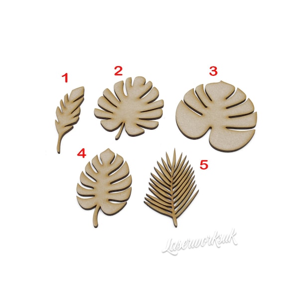 MDF Tropical Leaf Cutouts: Monstera, Fern, Crafts & Embellishments