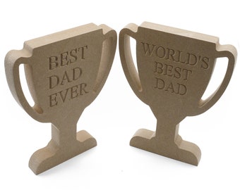 Personalized MDF Dad Trophy – Freestanding Father's Day Gift