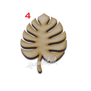 Tropical Leaf - Monstera leaf - Fern Leaf - Wooden MDF Leaves - Crafts Shapes, Wooden Leaf Cutout - Scrapbook, Embellishments, Decoration