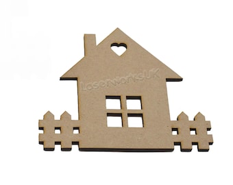 New Home MDF House Garden Craft Shape Wooden Gift Decoration Embellishments , Scrapbook, Nursery, Wooden, Tag, Decoration, Scrapbook, Gift