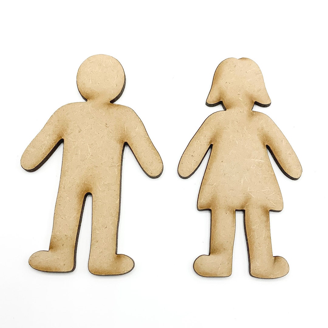 Wooden Boy Wooden Girl People Family Craft Shapes Etsy