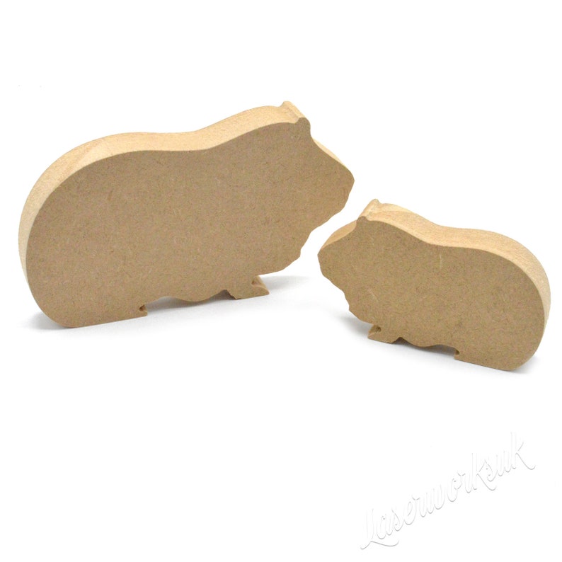 Freestanding Guinee Pig Wooden Craft Shapes - 18mm thick MDF Blank Shape, Unpainted, Nursery Décor