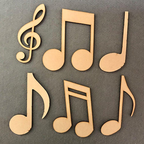 6 x Wooden Music Notes Craft Shapes Card Making Treble | Etsy