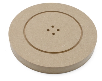 Freestanding Wooden Button Craft Shapes - 18mm thick MDF Blank Shape, Unpainted, Nursery Décor