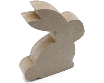 Freestanding Rabbit Shape - Wooden 18mm thick MDF Blank Shape, Easter Bunny, Unpainted