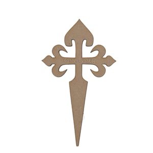 MDF St James Cross: Camino de Santiago Religious Symbol - 3mm Craft Shape