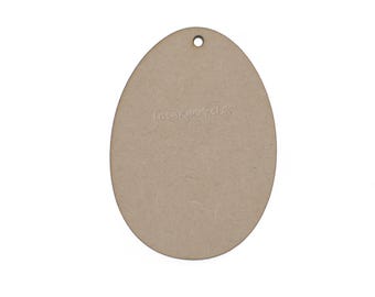 MDF Easter Egg Craft Shapes: 70x50mm Blank Tag Embellishments