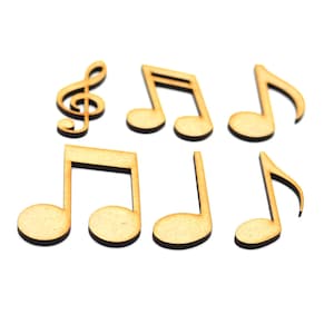 Wooden Music Note Shapes: Craft Embellishments for Card Making