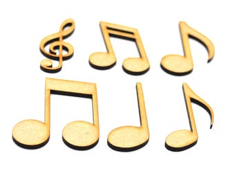 Wooden Music Note Shapes: Craft Embellishments for Card Making