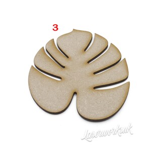 Tropical Leaf - Monstera leaf - Fern Leaf - Wooden MDF Leaves - Crafts Shapes, Wooden Leaf Cutout - Scrapbook, Embellishments, Decoration
