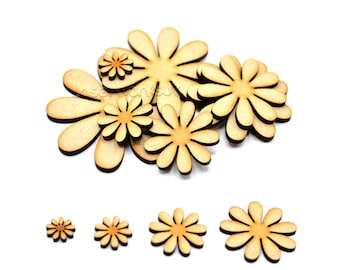 Wooden Daisy Flowers: Laser Cut MDF Craft Shapes