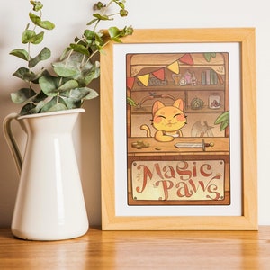 Carte postale Dnd Catshops / 15,2 x 10,1 cm / Art Print / Art illustré / art mural / illustration d’art mignonne / cadeau dnd / cadeau geek / œuvre d’art