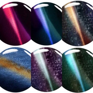 Galaxy Cat Eye Press On Nails: Color Changing Gel Nail Set