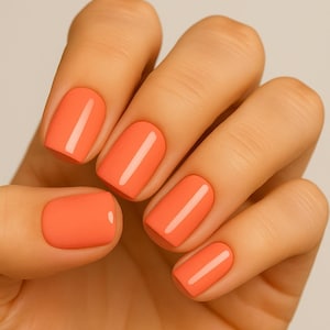 Summer Press-On Nails | Ocean Beach | Square Shape | Glossy Handmade Nail Set | Reusable | Fake Nails