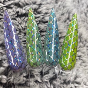 Mermaid foil custom  10 set nails pick one color/nail shape for customization