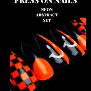 Neon nails / Neon light Press on Nails with Bling/ Press on Nails/ Glue on Nails/ Sticky Tabs/ Blacklight nails