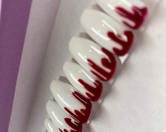 10 Halloween Blood drip press on nail set