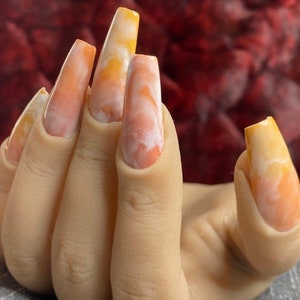 Marble custom  10 set nails pick one color/nail shape for customization