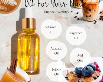NUEVOS aromas de cafetería / Aceite para cutículas Mini / Aceite para cutículas / Cuidado de cutículas / Suero para uñas / Aceite para cutículas / 3mL / 5mL