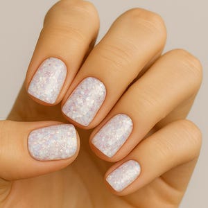 Summer Press-On Nails | Ocean Beach | Square Shape | Glossy Handmade Nail Set | Reusable | Fake Nails
