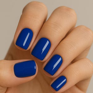 Summer Press-On Nails | Ocean Beach | Square Shape | Glossy Handmade Nail Set | Reusable | Fake Nails