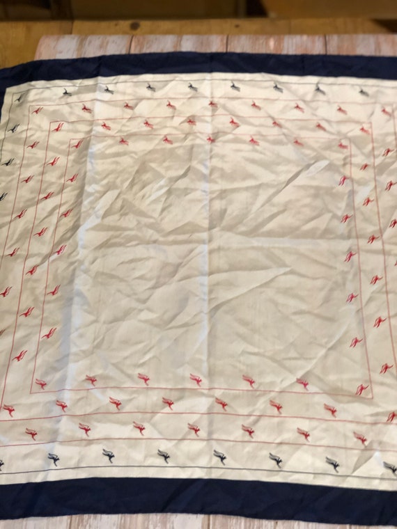Vintage 1950's Qantas souvenir silk scarf.