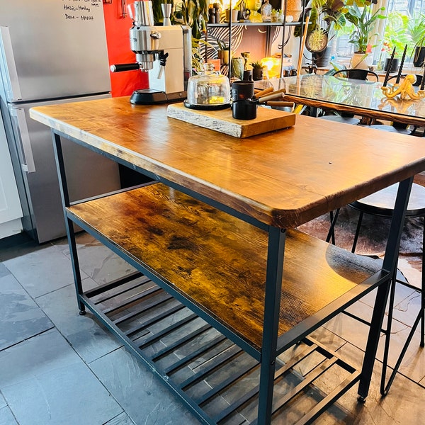 Kitchen island~ handmade~solid wood~farmhouse~county~rustic