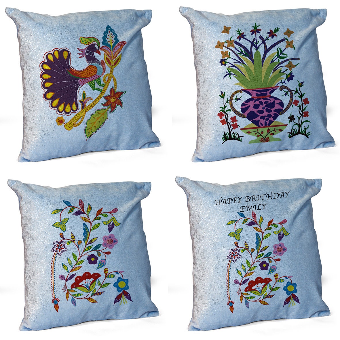 Hand painted cushion cover on to velvet Etsy