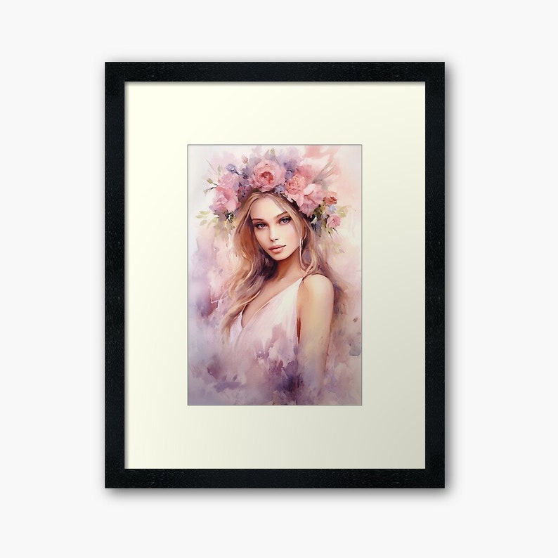 Download Digital PNG File Watercolor Sketch of a Girl With a - Etsy