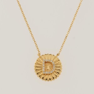 Collar con medallón inicial personalizado, oro macizo de 14 k, diamante natural, joyería personalizada, collar minimalista apilable, regalo para ella