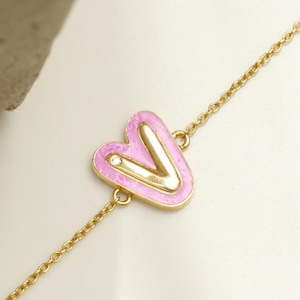 Pulsera de esmalte con inicial personalizada, pulsera de cadena de oro macizo de 14 k, diamantes naturales, joyas personalizadas apilables, regalo para ella